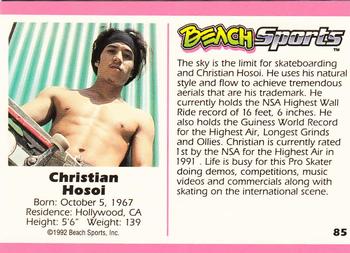 1992 Beach Sports #85 Christian Hosoi Back